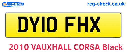 DY10FHX are the vehicle registration plates.