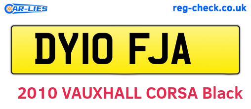 DY10FJA are the vehicle registration plates.