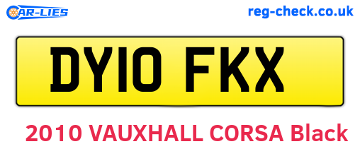 DY10FKX are the vehicle registration plates.