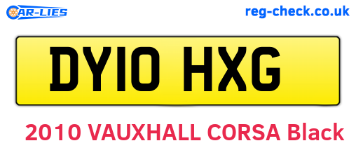 DY10HXG are the vehicle registration plates.
