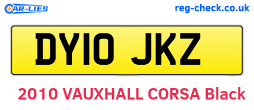 DY10JKZ are the vehicle registration plates.