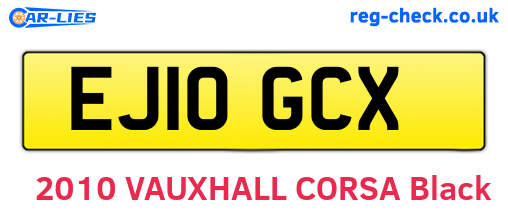 EJ10GCX are the vehicle registration plates.