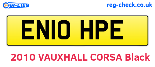 EN10HPE are the vehicle registration plates.