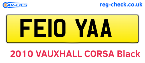 FE10YAA are the vehicle registration plates.