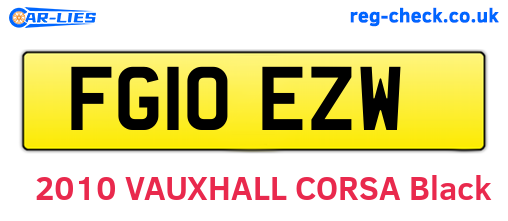 FG10EZW are the vehicle registration plates.