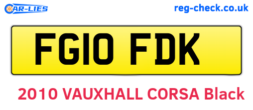 FG10FDK are the vehicle registration plates.