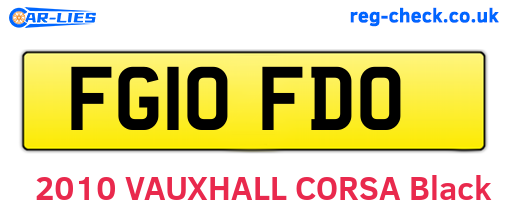 FG10FDO are the vehicle registration plates.