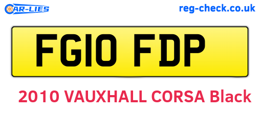 FG10FDP are the vehicle registration plates.