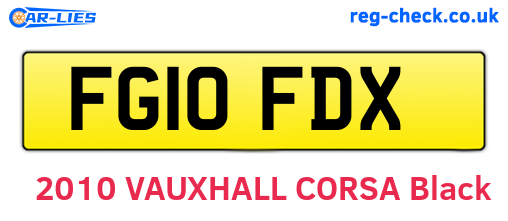 FG10FDX are the vehicle registration plates.
