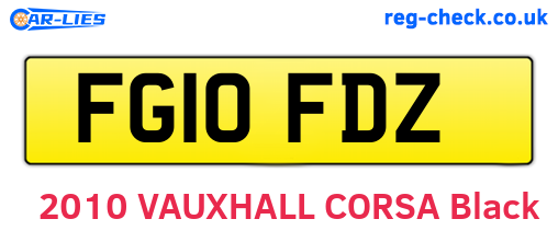 FG10FDZ are the vehicle registration plates.