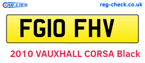 FG10FHV are the vehicle registration plates.