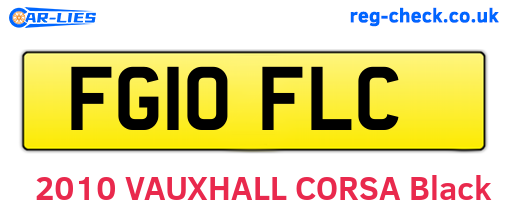 FG10FLC are the vehicle registration plates.