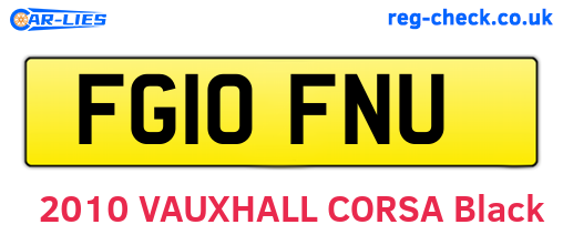 FG10FNU are the vehicle registration plates.