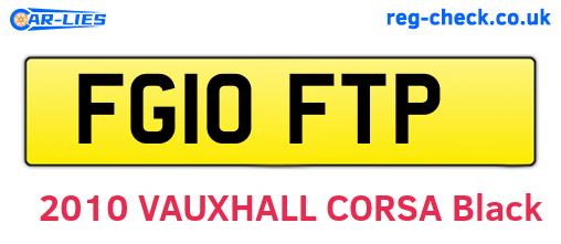 FG10FTP are the vehicle registration plates.
