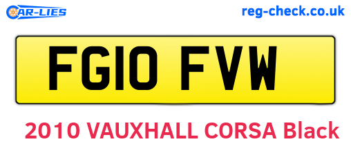 FG10FVW are the vehicle registration plates.