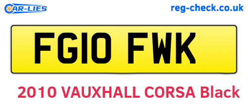 FG10FWK are the vehicle registration plates.