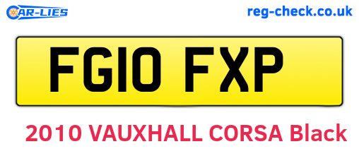 FG10FXP are the vehicle registration plates.