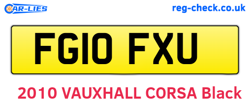 FG10FXU are the vehicle registration plates.