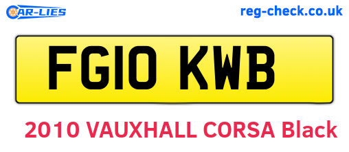 FG10KWB are the vehicle registration plates.