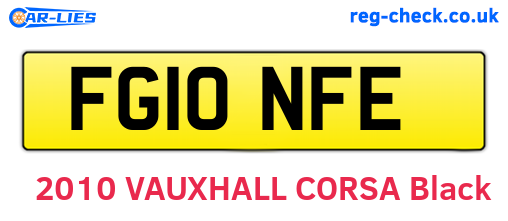 FG10NFE are the vehicle registration plates.