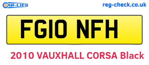 FG10NFH are the vehicle registration plates.