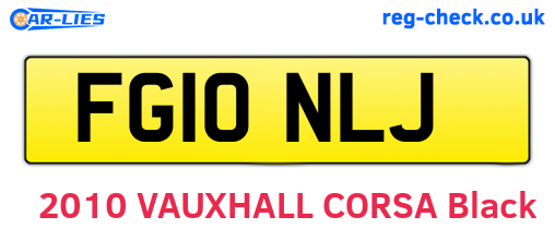FG10NLJ are the vehicle registration plates.