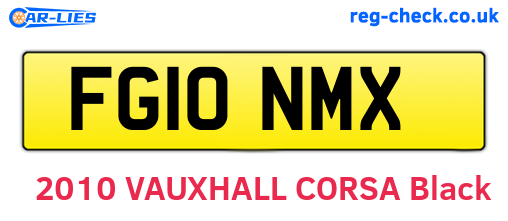 FG10NMX are the vehicle registration plates.