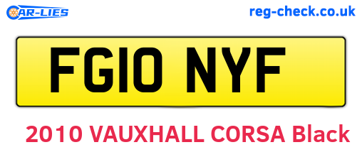 FG10NYF are the vehicle registration plates.