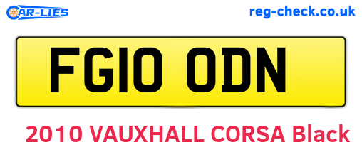 FG10ODN are the vehicle registration plates.