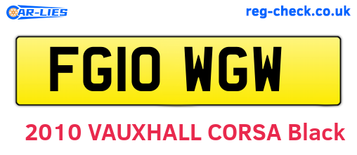 FG10WGW are the vehicle registration plates.