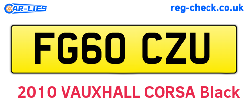 FG60CZU are the vehicle registration plates.