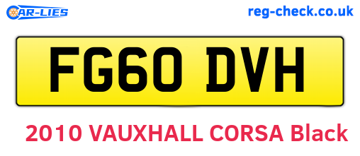 FG60DVH are the vehicle registration plates.