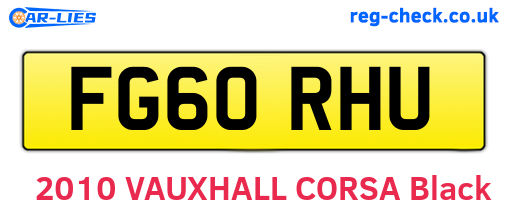 FG60RHU are the vehicle registration plates.