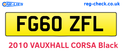 FG60ZFL are the vehicle registration plates.