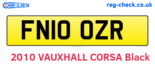FN10OZR are the vehicle registration plates.