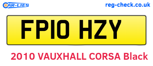 FP10HZY are the vehicle registration plates.