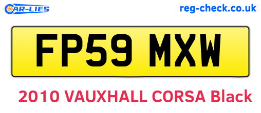 FP59MXW are the vehicle registration plates.
