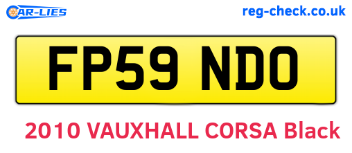 FP59NDO are the vehicle registration plates.