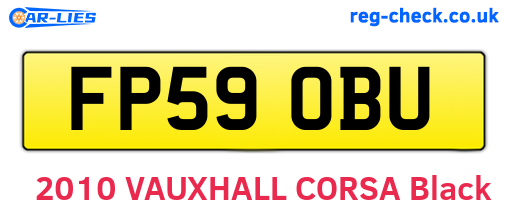 FP59OBU are the vehicle registration plates.