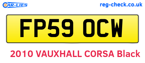 FP59OCW are the vehicle registration plates.