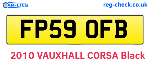 FP59OFB are the vehicle registration plates.