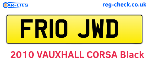 FR10JWD are the vehicle registration plates.