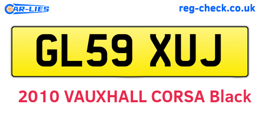 GL59XUJ are the vehicle registration plates.
