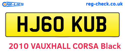 HJ60KUB are the vehicle registration plates.