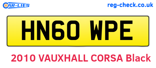 HN60WPE are the vehicle registration plates.