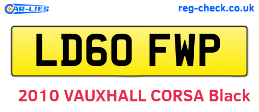 LD60FWP are the vehicle registration plates.