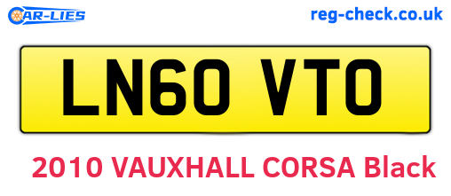 LN60VTO are the vehicle registration plates.