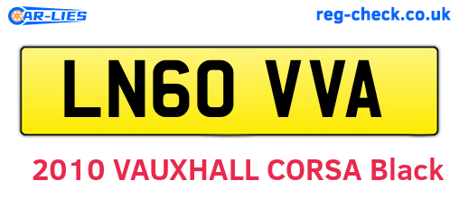 LN60VVA are the vehicle registration plates.