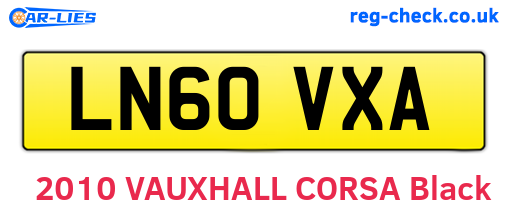 LN60VXA are the vehicle registration plates.