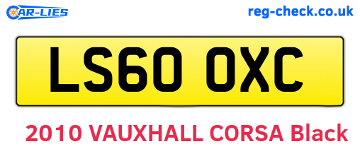 LS60OXC are the vehicle registration plates.